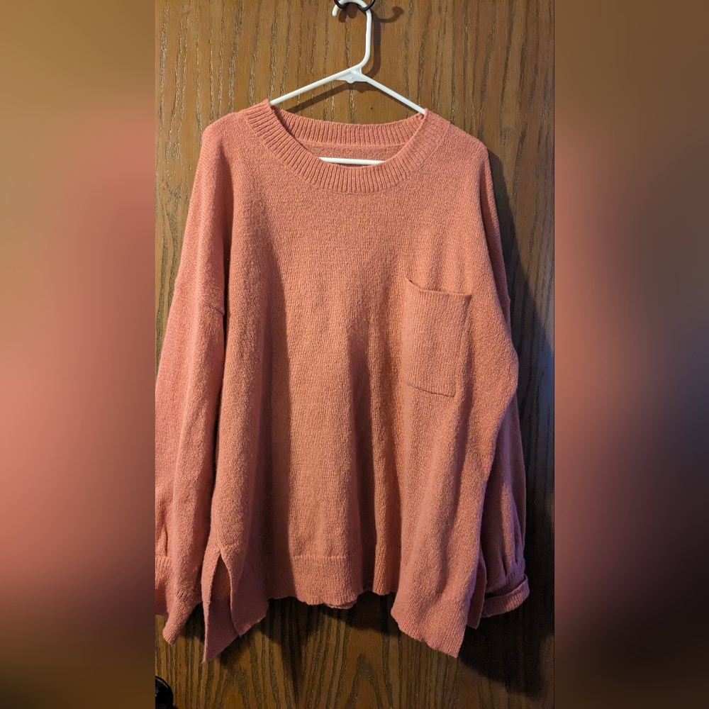 *3/$15* Oversized coral colored sweater